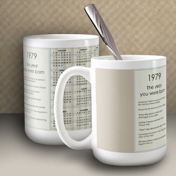 Birthday 1979 Calendar Gift Coffee Mug by colorwash at Zazzle