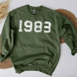 Birthday 1983 Vintage 40th Gift Sweatshirt<br><div class="desc">This personalized gold effect birthday gift Sweatshirt is perfect for celebrating turning 40 and showing the world that life truly begins at this age. It's a great choice for a birthday party or a fun weekend getaway, and it's sure to make you feel proud and happy to be in your...</div>