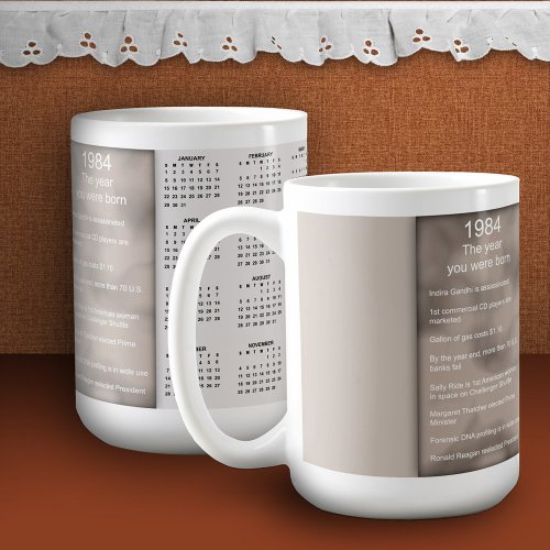 Birthday 1984 Calendar Gift Coffee Mug