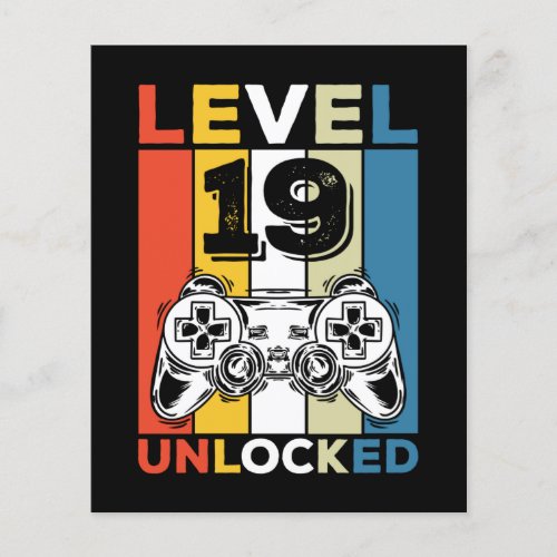 Birthday 19th Level Unlocked 19 Gaming Vintage