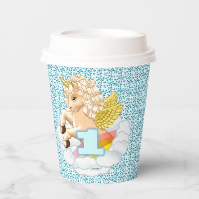 birthday 1 unicorn paper cup (Front)