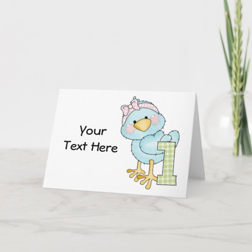 Birthday 1 Year Bird customizable Card