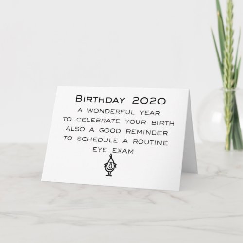 Birthday 2020 a funny Happy Birthday poem Card