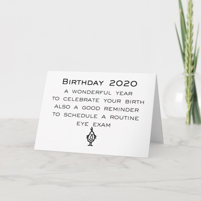 Birthday 2020, a funny Happy Birthday poem Card (Front)
