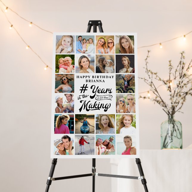 Birthday 20 Photo Collage # Years in the Making Foam Board (In Situ (Stand))