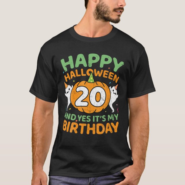 Birthday 20 Years Old Pumpkin Halloween 20Th Mens T-Shirt (Front)