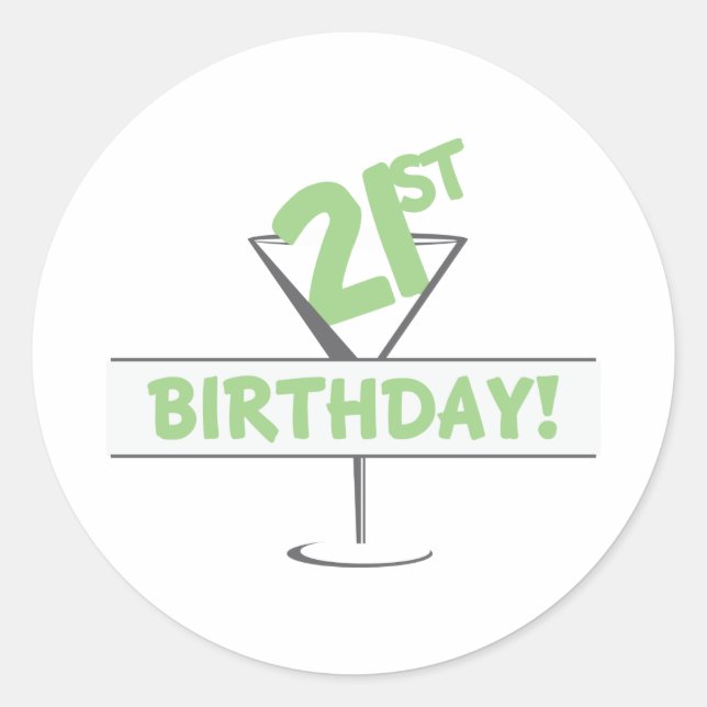 birthday 21 classic round sticker (Front)