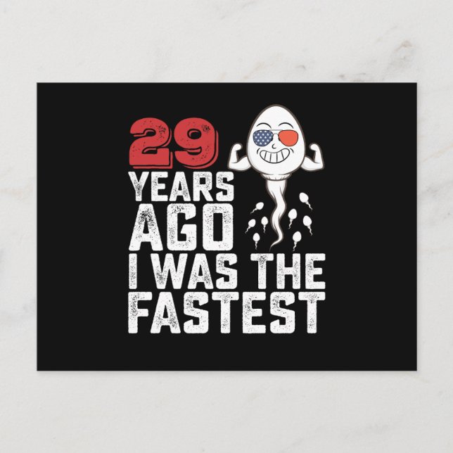 Birthday 29 Years Ago I Was The Fastest Postcard (Front)