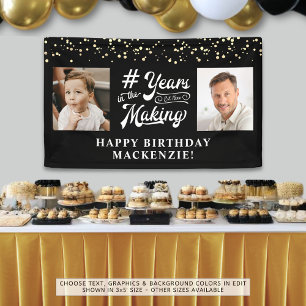 Birthday 2 Photos Years in the Making Custom Color Banner