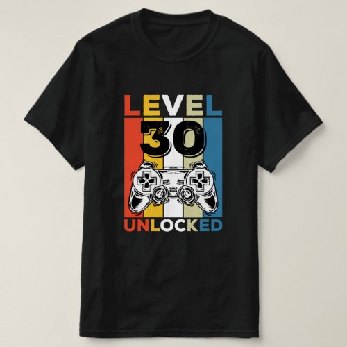 Birthday 30th Level Unlocked 30 Gaming Vintage T_Shirt