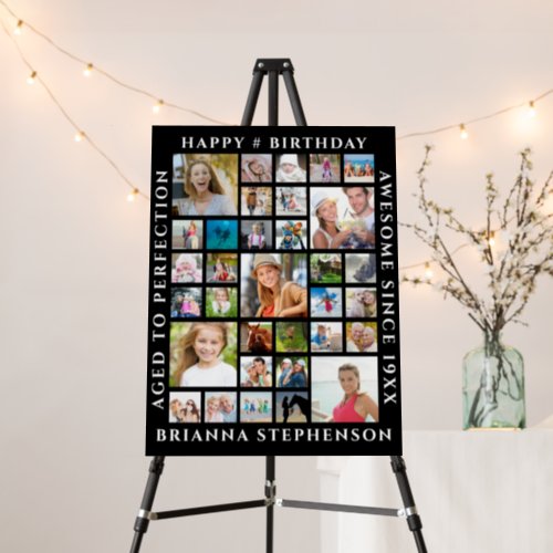 Birthday 33 Photo Collage Custom Personalized Foam Board