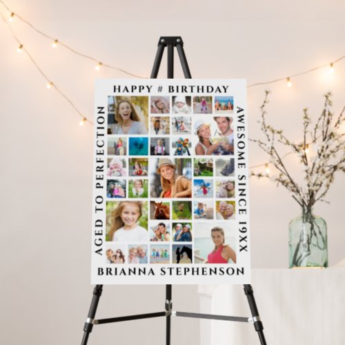 Birthday 33 Photo Collage Custom Personalized Foam Board
