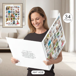 Birthday 34 Photo Collage Custom Giant Card