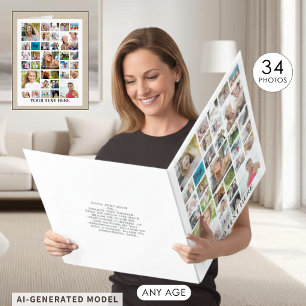 Birthday 34 Photo Collage Custom Giant Card