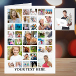 Birthday 34 Photo Collage Custom Giant Card<br><div class="desc">Celebrate a BIG birthday with BIG memories on a BIG 18x24" photo collage greeting card with 34 total photos (33 on the front and 1 on the inside). Customize with your personal greeting and well wishes as all text is editable on the cover as well as inside and on the...</div>