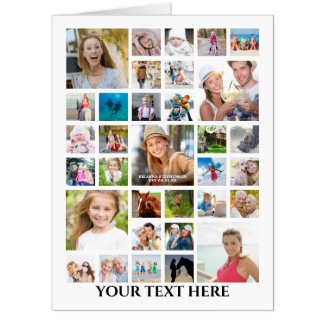Birthday 34 Photo Collage Custom Giant Card