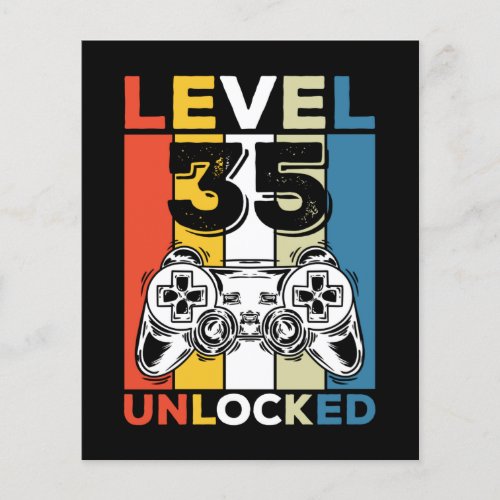 Birthday 35th Level Unlocked 35 Gaming Vintage