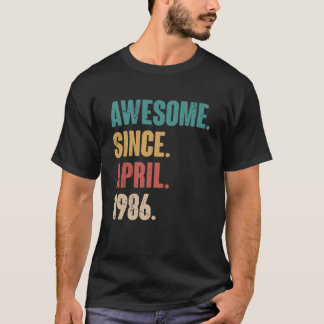 Birthday 37th Decoration April 37 Years Old Vintag T-Shirt