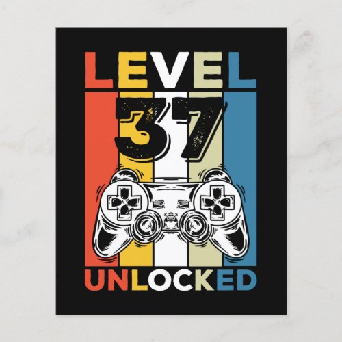 Birthday 37th Level Unlocked 37 Gaming Vintage