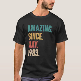 Birthday 40th Decoration Amazing Since May 1983 T-Shirt