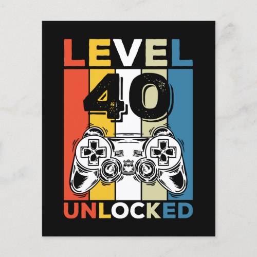 Birthday 40th Level Unlocked 40 Gaming Vintage