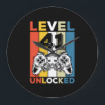 Birthday 41st Level Unlocked 41 Gaming Vintage Large Clock<br><div class="desc">Birthday 41st Level Unlocked 41 Gaming Vintage</div>