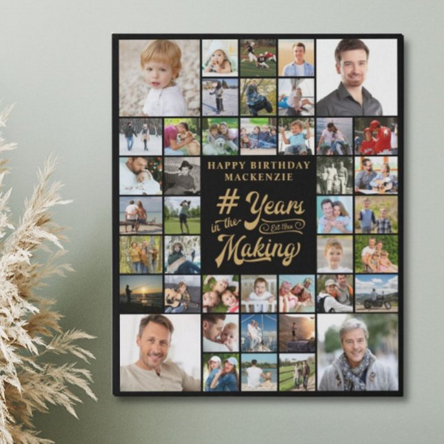 Birthday 42 Photo Collage YEARS IN THE MAKING Faux Canvas Print (Creator Uploaded)