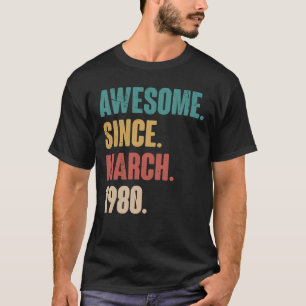 Birthday 43rd Decoration March 43 Years Old Vintag T-Shirt