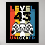 Birthday 43rd Level Unlocked 43 Gaming Vintage Poster<br><div class="desc">Birthday 43rd Level Unlocked 43 Gaming Vintage</div>