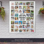 Birthday 44 Photo Collage Party Backdrop<br><div class="desc">Easily create a photo memories display to celebrate any age birthday for him or her with this tapestry wall hanging featuring an easy-to-upload photo collage template with 44 square pictures and personalized with your custom text in your choice of font styles and colors. The sample shows age 40 and HAPPY...</div>