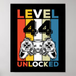 Birthday 44th Level Unlocked 44 Gaming Vintage Poster<br><div class="desc">Birthday 44th Level Unlocked 44 Gaming Vintage</div>