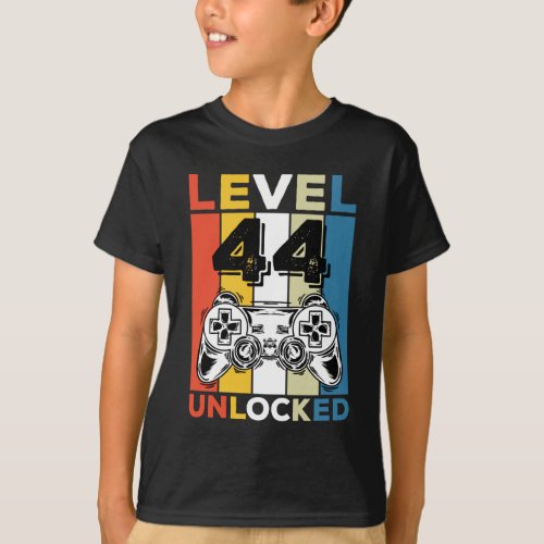 Birthday 44th Level Unlocked 44 Gaming Vintage T_Shirt