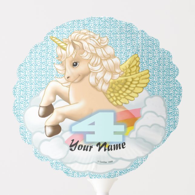 birthday 4 unicorn  balloon (Front)
