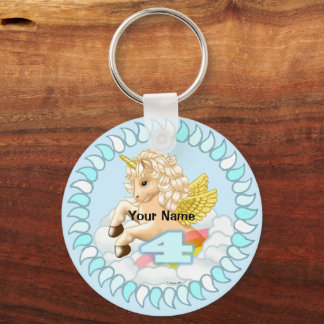 Birthday 4 Unicorn custom keychain