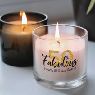 Birthday 50 and Fabulous 50th Fifty Scented Candle