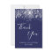 Birthday 50 navy blue silver glitter dust