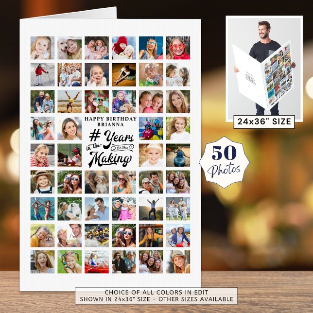 Birthday 50 Photo Collage Years in the Making Card (Creator Uploaded)