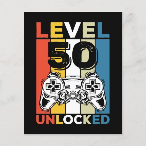 Birthday 50th Level Unlocked 50 Gaming Vintage