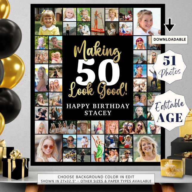 Birthday 51 Photo Collage Making AGE Look Good Poster (Creator Uploaded)