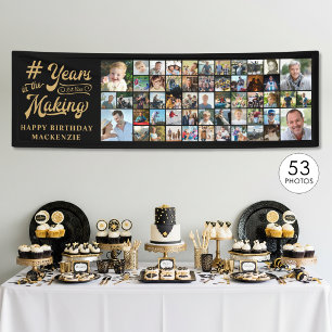 Birthday 53 Photo Collage Years in the Making Banner