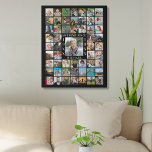 Birthday 55 Photo Collage AWESOME SINCE Faux Canvas Print