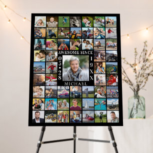 Birthday 55 Photo Collage AWESOME SINCE Foam Board