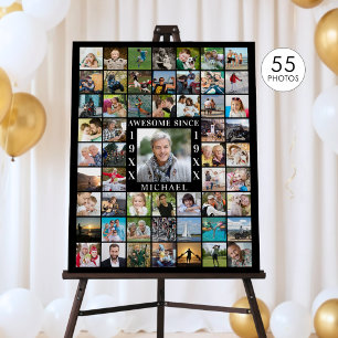 Birthday 55 Photo Collage AWESOME SINCE Foam Board