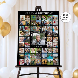 Birthday 55 Photo Collage AWESOME SINCE Foam Board