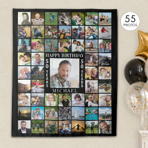Birthday 55 Photo Collage Backdrop