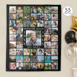 Birthday 55 Photo Collage Backdrop AWESOME SINCE