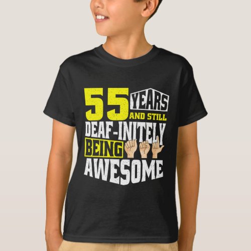 Birthday 55 Yeaars Of Being Awesome  T_Shirt