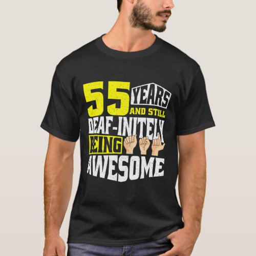 Birthday 55 Yeaars Of Being Awesome  T_Shirt