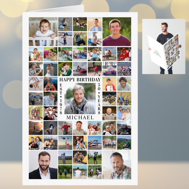 Birthday 59 Photo Name Age Year Custom Card (Creator Uploaded)