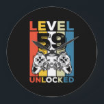 Birthday 59th Level Unlocked 59 Gaming Vintage Large Clock<br><div class="desc">Birthday 59th Level Unlocked 59 Gaming Vintage</div>